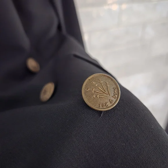 Rag & Bone Double Breasted Black Blazer Brass Buttons Emile Tia Andie Size 8 - Picture 4 of 10